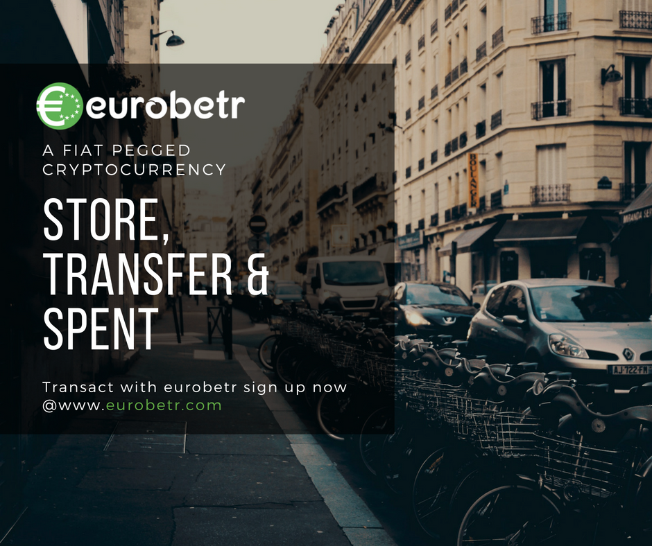 Store, Transfer &amp; Spent with <a href="/betr_euro/">EuroBetr</a> 
Visit @ eurobetr.com  and get Registered!!!!
#eurobetr  #betr_euro #coin  #cryptocurrency #bitcoin #btc #ethereum #ico #altcoin #exchange #cryptocoin #ripple #fiatpegged #decentralised #cyptonews
