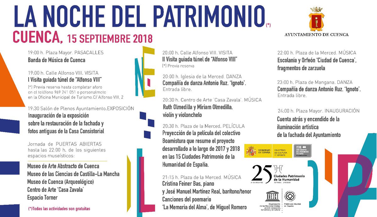 aytocuenca's tweet photo. @ociocuenca_es @gobjccm @GrupoCPHE Le dejamos la programación con los horarios definitivos. Muchas gracias y disculpen las molestias. https://t.co/hujEu7xK38