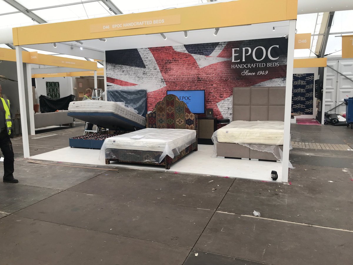 EPOCBeds's tweet photo. I would like to thank everyone including the install,sales and IT teams and everyone single person back at the factory for their hard work, support and dedication in making the 10th consecutive @Decorex_Intl happen. Thanks guys, Colin..#qualitybeds #topteam #Decorex2018 https://t.co/zH2NMsmmU1