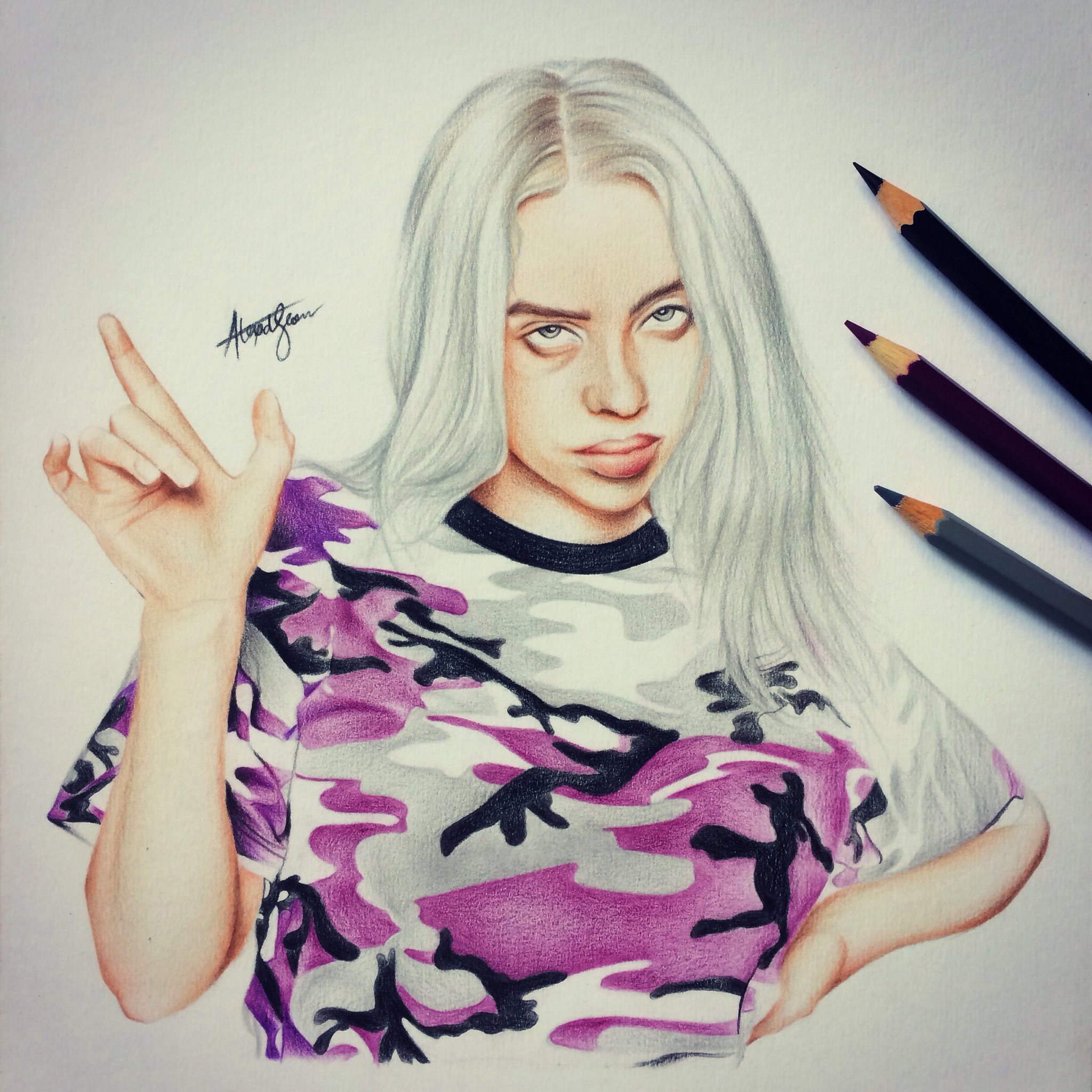 Billie Eilish Pencil uwu by drawsitos on DeviantArt