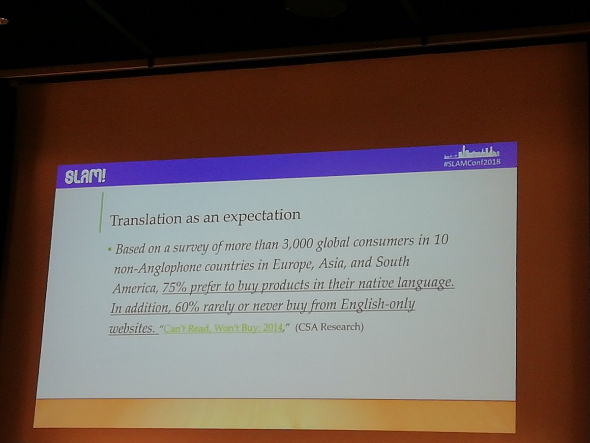 SKTLtwiittaa's tweet image. #SLAMConf2018 @davidcrumsey: Death of an art or birth of an industry? – people want to buy products in their native language. #translators #professionaltranslators
