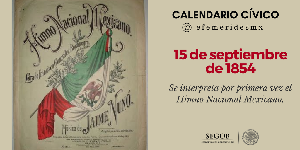 EFEMERIDESMX's tweet photo. 1854|Se interpreta por primera vez el Himno Nacional Mexicano. https://t.co/WgrQb0OKxz