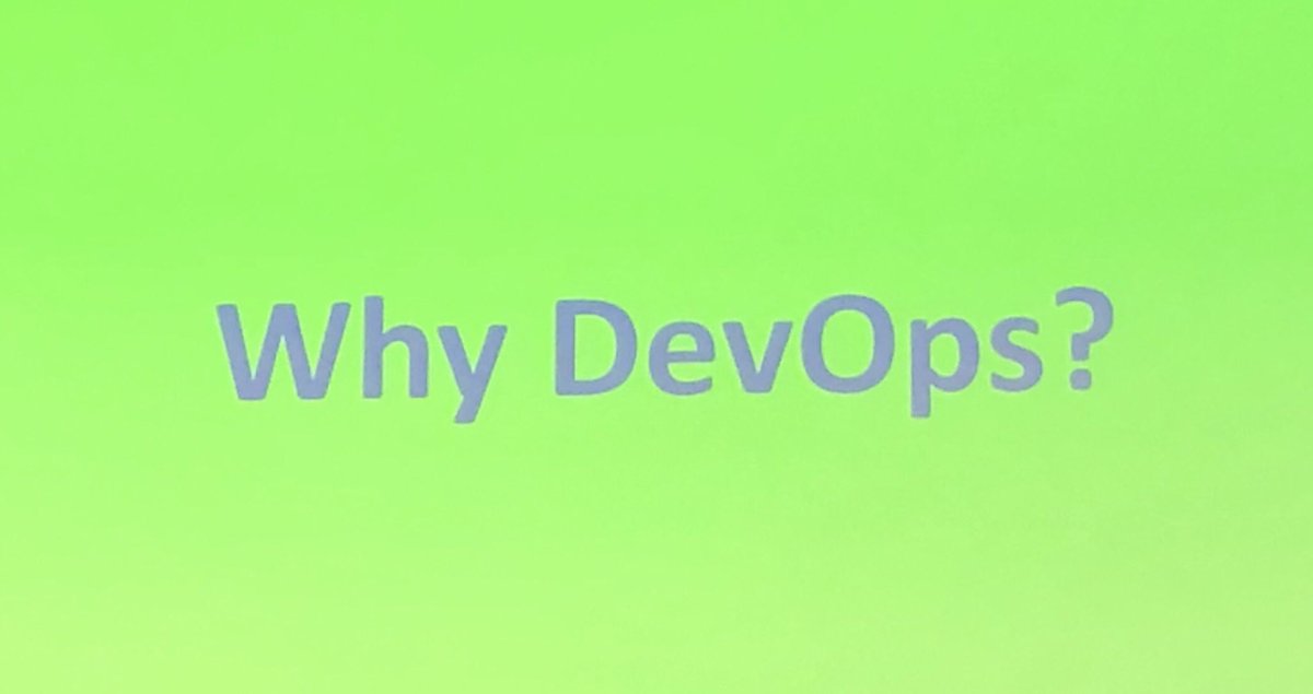 fholzknecht's tweet photo. Why DevOps? .... Because it is crucial! 
Collaboration and automation are main ingredients! Thanks @WaelHamze #365satdub #OneMicrosoft #DevOps #Collaboration #Dynamics https://t.co/RQPQLe5XKw
