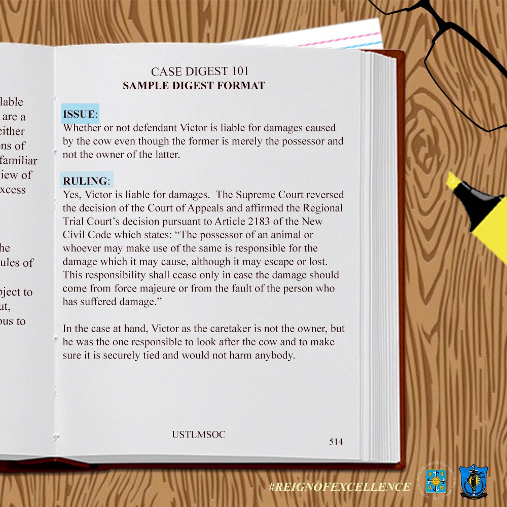 UST_LMSOC's tweet image. Still confused on how to make a proper case digest? Worry not! The UST Legal Management Society presents Case Digest 101. Here are some information on how case digests work.
Good luck and ace your homeworks and recitations, Excellent Ones!
#ReignOfExcellence