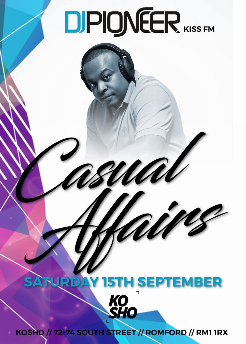 Tonight @koshobar in Romford catch <a href="/djpioneer/">DJ Pioneer</a> +<a href="/DJKC_Official/">Karlos</a> @Chukster <a href="/chamthehost/">Cham Gargon</a>  @Mc1Darky  <a href="/DJ_Petchy/">DJ Petchy</a>