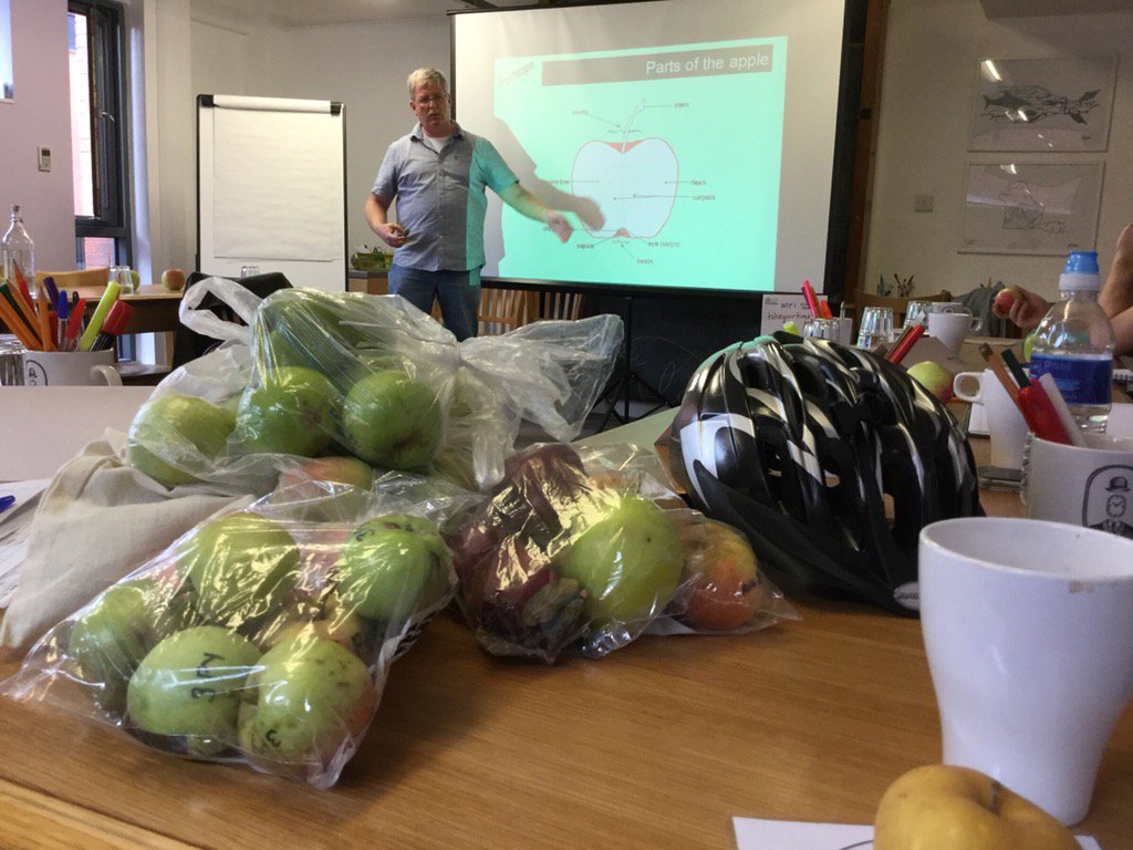 HelpBritBloss's tweet image. Training  9 more orchard leaders in how to identify apples with expert trainer Clifford Cain from @Fruitscape today.