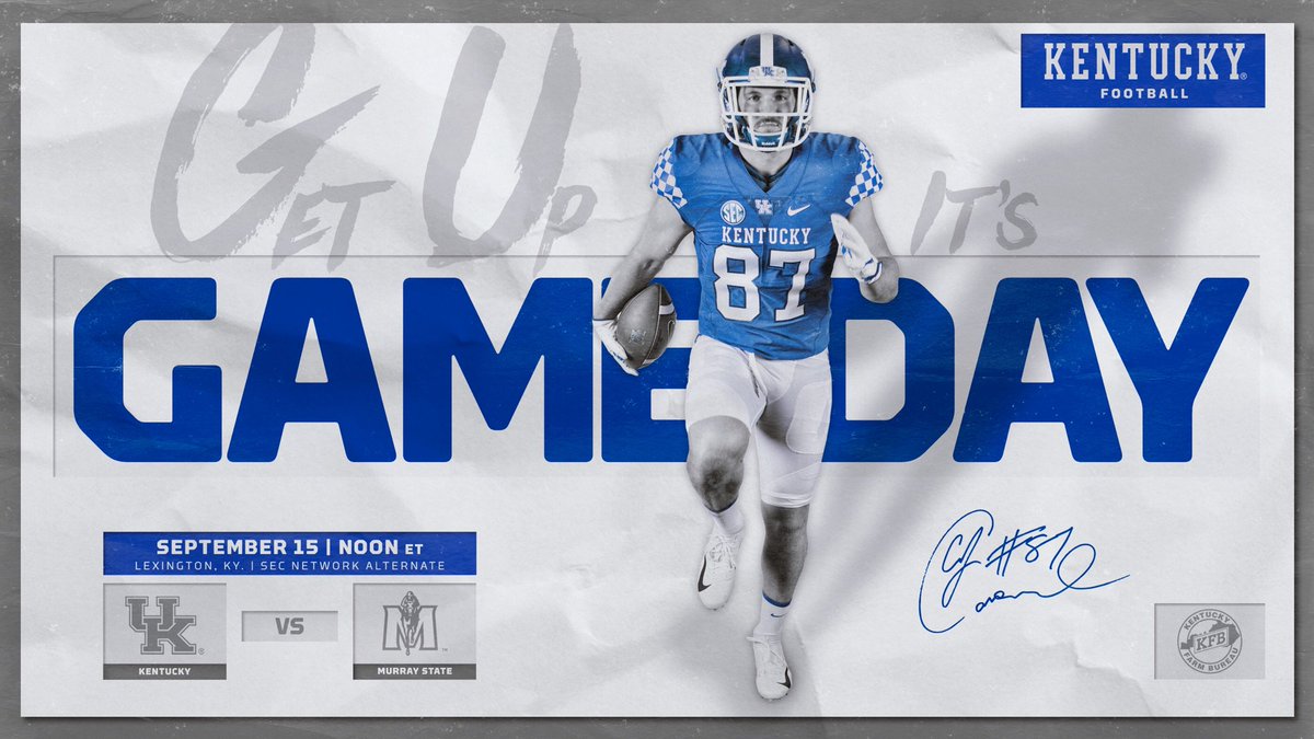 UKFootball's tweet photo. Good morning, #BBN! ☀️ See you at Kroger Field!

Cat Walk - 9:45 am 
Game Time - Noon 
Tickets - https://t.co/RyZuK0ckBB

#GetUp https://t.co/WEVYUPPBFK