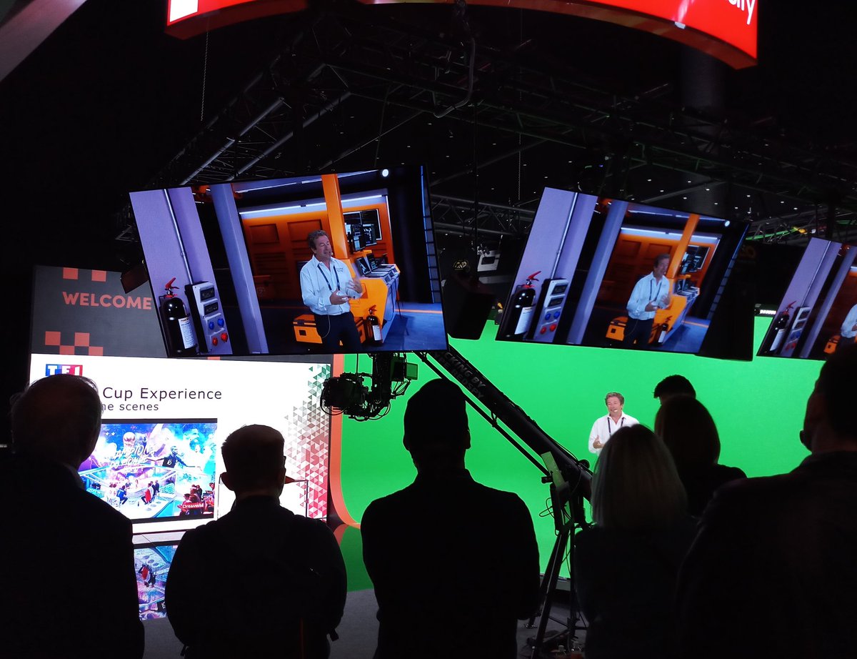 #HappeningNow Thibault Baras, Managing Director of <a href="/dreamwall_be/">DreamWall</a> is giving a presentation on how Dreamwall enhanced TF1 FIFA World Cup 2018 Russia broadcast story-telling using Zero Density technology at booth 7.A66 #ZeroDensityIBC2018 #IBC2018