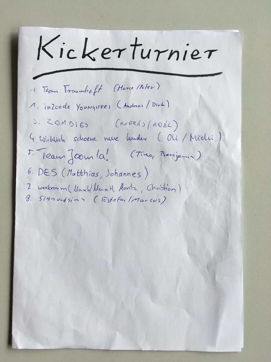 aschmutter's tweet image. Kickerturnier - tragt euch am Empfang ein, es gibt noch freie Plätze! Und Singles können den Partner fürs (Kicker)-Leben finden #t3cm