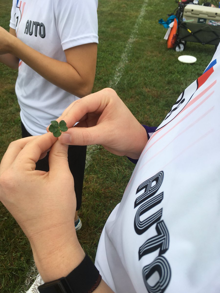 Five leaf clover plus Anna’s left boob bringing us luck today! “It’s the bigger one.” 0-3 to <a href="/CincySparks/">Sparks Ultimate</a>