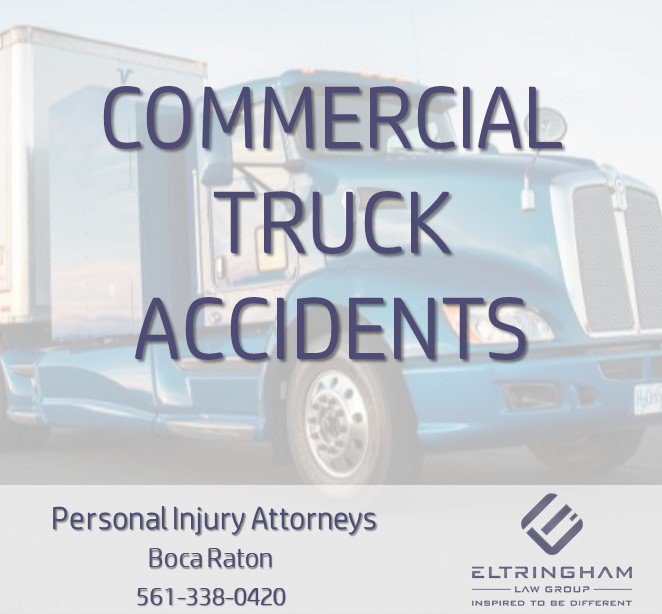 EltringhamLaw's tweet photo. When you've been injured in an accident involving a commercial truck, seeking compensation is not an easy task. 🚚 You need our experienced attorneys on your side. 
Call us to review your case at no cost to you. 
#InspiredToBeDifferent #AutoAccidents #FloridaPersonalInjury https://t.co/u8sBoohA4M