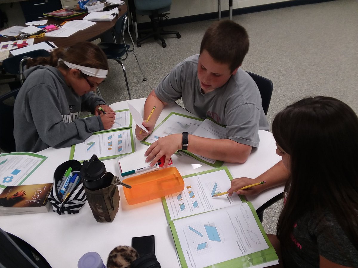 Ss collaborating and using tools strategically to calculate the area of parallelograms.  Who needs formulas?! #iaimour #iowamath #iteachmath #OpenUpMath #learnwithIM <a href="/WiltonElem/">Wilton Elementary</a>