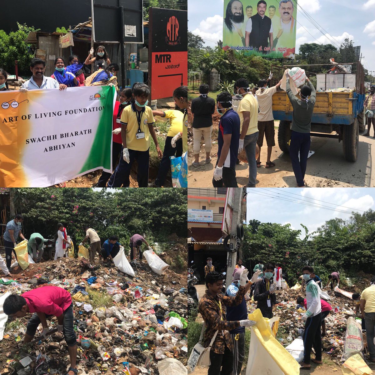 Gurudev's tweet photo. Large numbers of @ArtofLiving volunteers kicked off the #SHS2018 campaign by organising cleaning drives across the country. #SwachhataHiSeva https://t.co/oKZ7hMF6sP