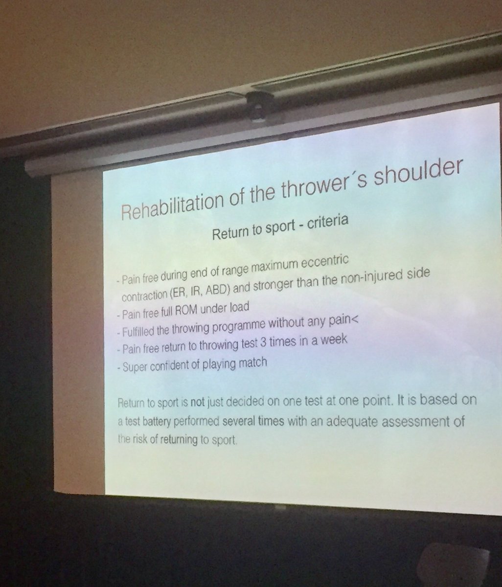sscsportsmed's tweet image. Factors in handball shoulder injuries and return to sport criteria for the thrower's shoulder @martinasker @karolinskainst presenting @FSEM_ASC2018 @FSEM_IRL #FSEM2018
