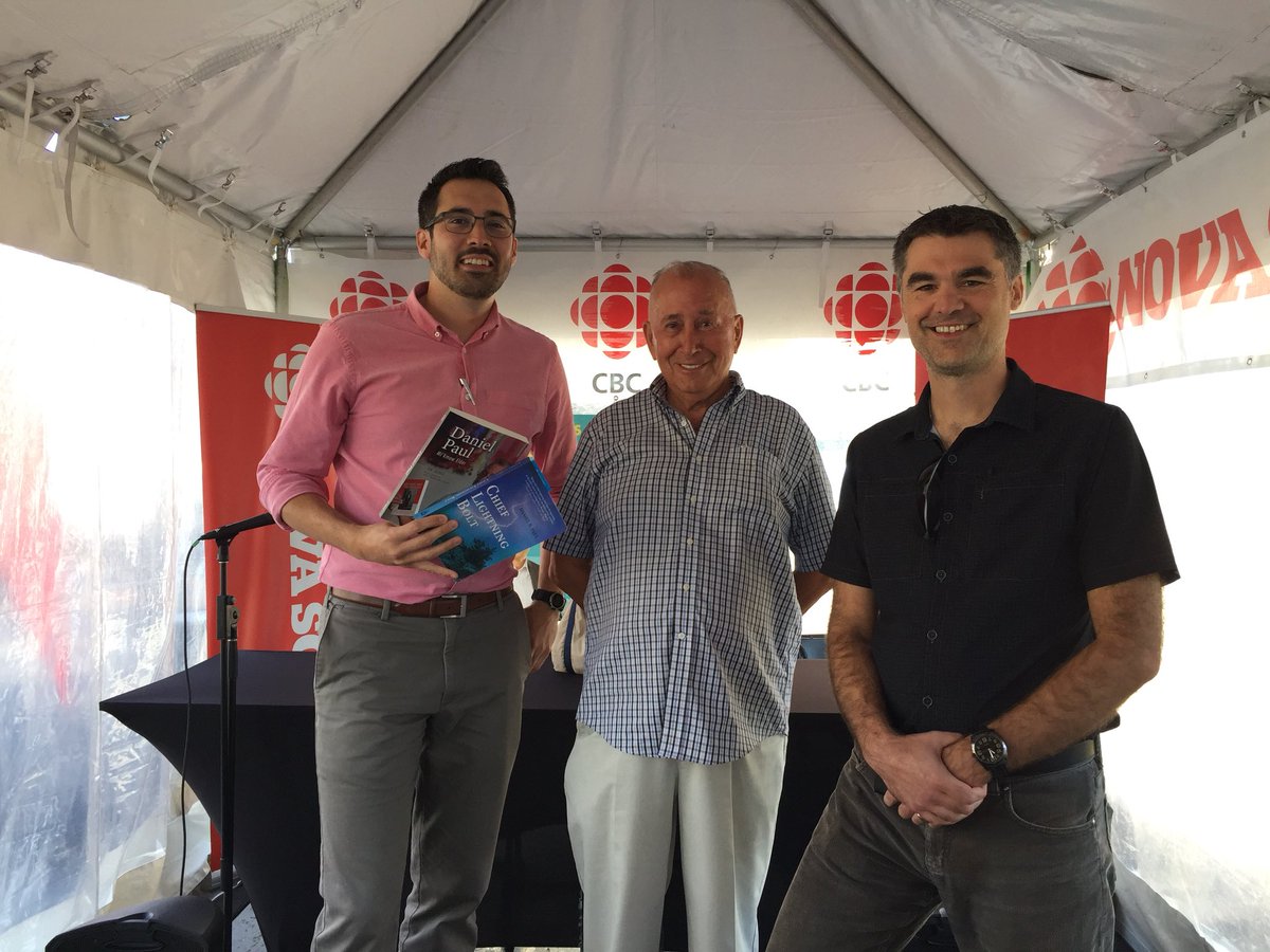 Starting now in the CBC Tent: @nicmeloney will speak with author and journalist @jontattrie and Mi’kmaq Elder and author Dr. Daniel Paul about their latest books. Book signing to follow. #BookITHfx2018 #wordonthestreet