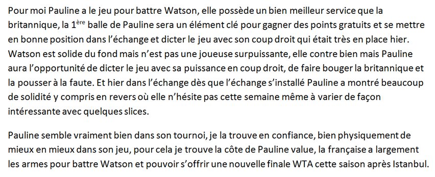 Jerem_tennis's tweet photo. A tenter ☘#WtaQuebec 🇨🇦
🎾Parmentier 2.25 (1.5%)
♻️Pour l'ANALYSE
❤️Si tu suis, aimes et pour le Soutient 🙏
#ParionsSport #TeamParieur https://t.co/7b73UnfiZ7