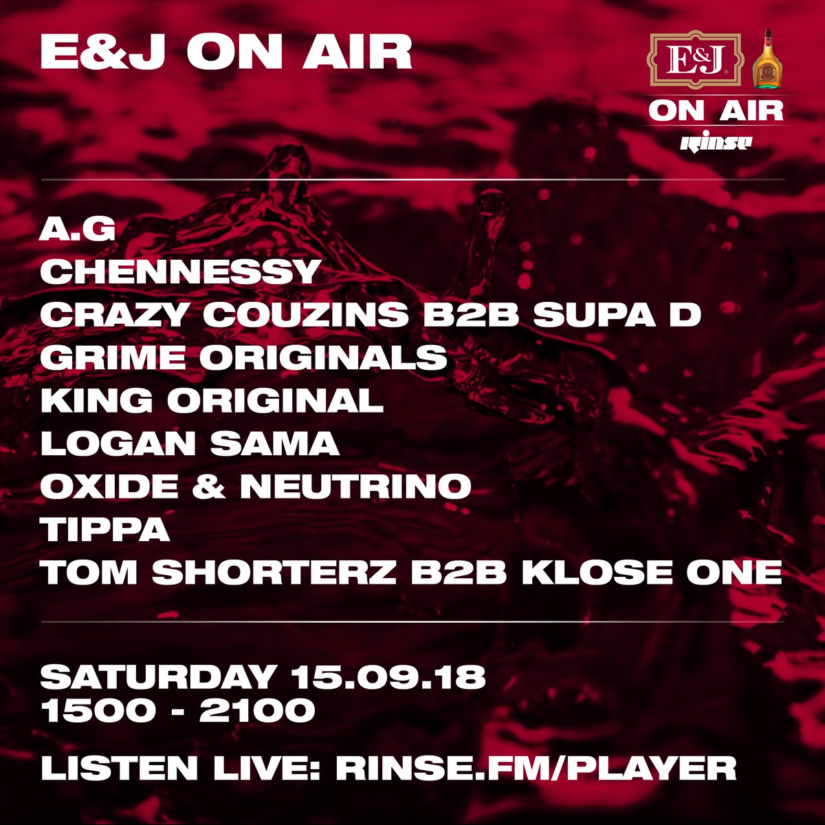 RinseFM's tweet image. Live now it's @DJOxide &amp;amp; @McNeutrino Live as part of the @EJBrandy On Air Takeover on rinse.fm/player &amp;amp; 106.8FM #RinseFM #AlwaysReal