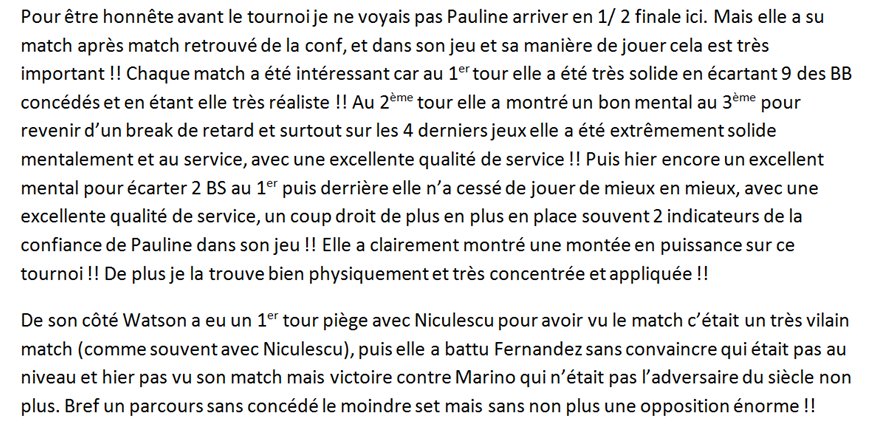 Jerem_tennis's tweet photo. A tenter ☘#WtaQuebec 🇨🇦
🎾Parmentier 2.25 (1.5%)
♻️Pour l'ANALYSE
❤️Si tu suis, aimes et pour le Soutient 🙏
#ParionsSport #TeamParieur https://t.co/7b73UnfiZ7