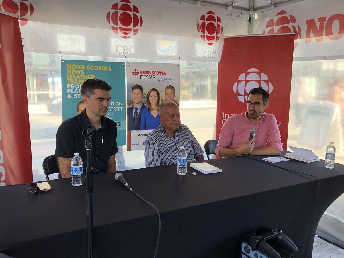 .  @nicmeloney interviews Elder/historian Daniel Paul and author  @jontattrie @wotshalifax @hfxpublib Halifax Central Library. Drop by the CBC tent, where there is more than words. #cbcns #wordonthestreet