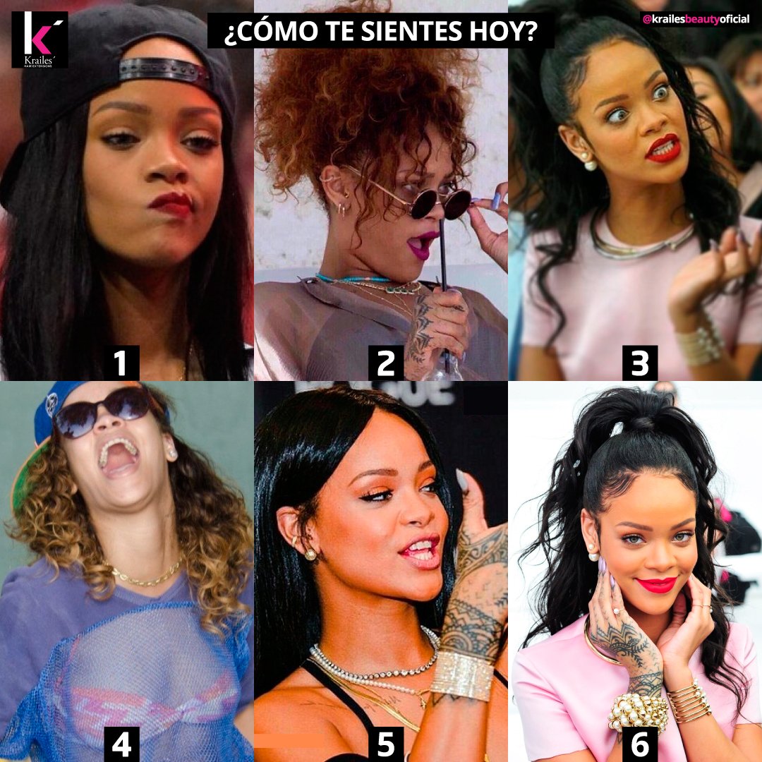 Es sábado y en la escala de <a href="/badgalriri/">໊</a> ¿Cómo te sientes hoy? ❤ Elige tu opción y ¡comenta debajo! 😃
#Krailes #Rihanna #Rihannalook #Rihannahairstyle #mood #Rihannafaces #hair #hairstyle #fashion #saturday #weekend #cute #newyork #cool #look #style #singer #music