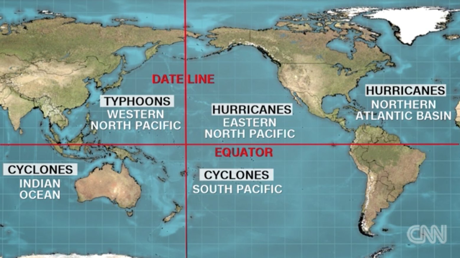 What is the difference between a hurricane and a typhoon?