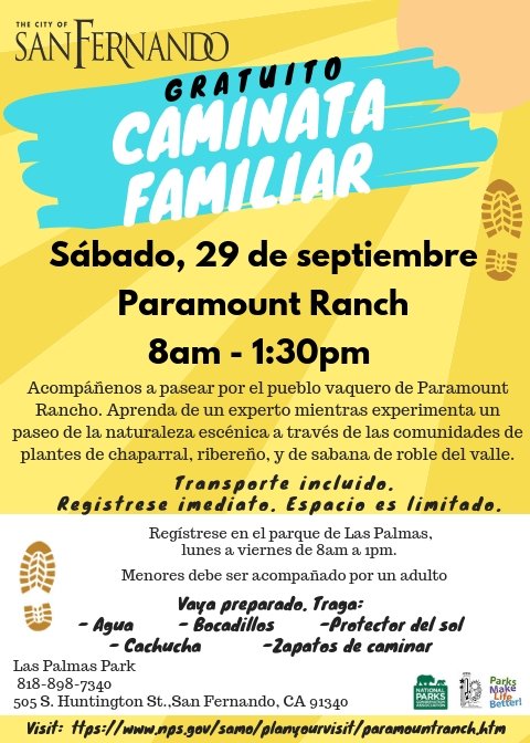 fitsanfernando's tweet photo. Join us for a #FREE Family Hike through the Western Town of Paramount Ranch. Transportation is included! Call #LasPalmasPark to register or for more info: (818) 898-7340 https://t.co/pLUurSjGbF