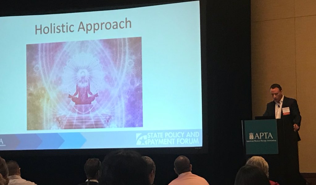 JakeMcDPT's tweet image. “Holistic care should not be a niche service” - @TheFuelPhysio - Health and Well-Being #PTTransforms @APTAtweets #PTadvocacy