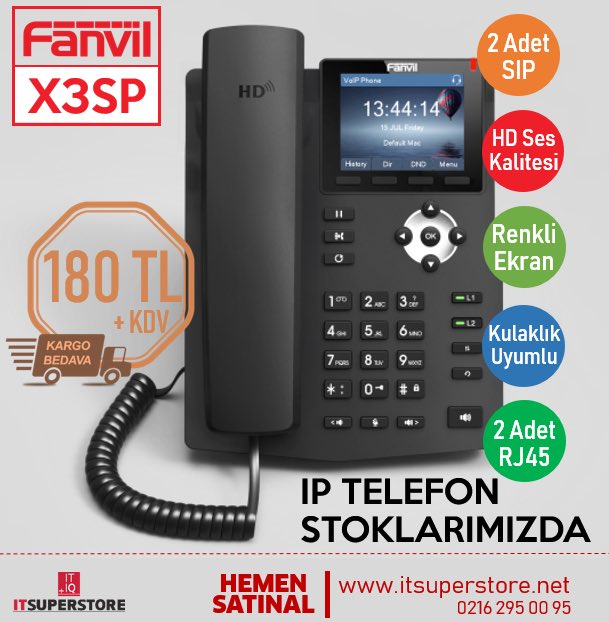 Itsuperstoretr's tweet image. Fanvil X3SP IP Telefon stoklarımızda. En iyi fiyat stok teslim için #itsuperstore.net #fanvil #iptelefon #ipsantral #ippbx #bulutsantral