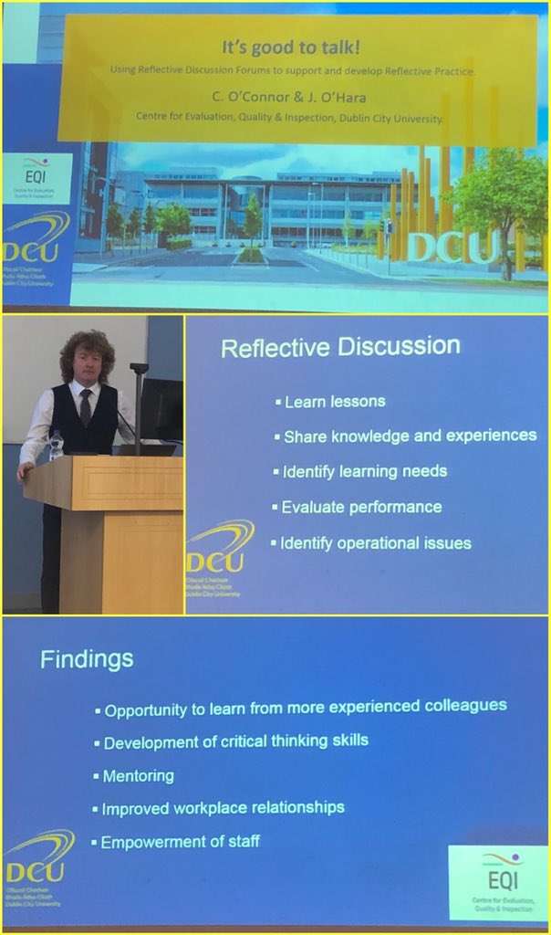 Chris O’Connor spoke at the @IrCollegeParas  symposium about how we should use #DiscussionForums to help us become #ReflectivePractitioners regardless if being a practitioner is our main job or as a member of a  #VoluntaryOrganisation 
#SharedExperience #SharedLearning