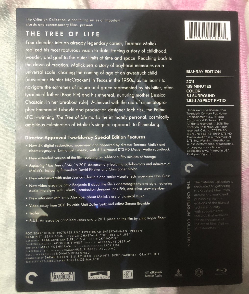 It’s Here! It’s finally here!!!!! The Tree of Life!!!! #TheTreeofLife #TheCriterionCollection #EmmanuelLubezki #TerrenceMalick #JessicaChastain #BradPitt