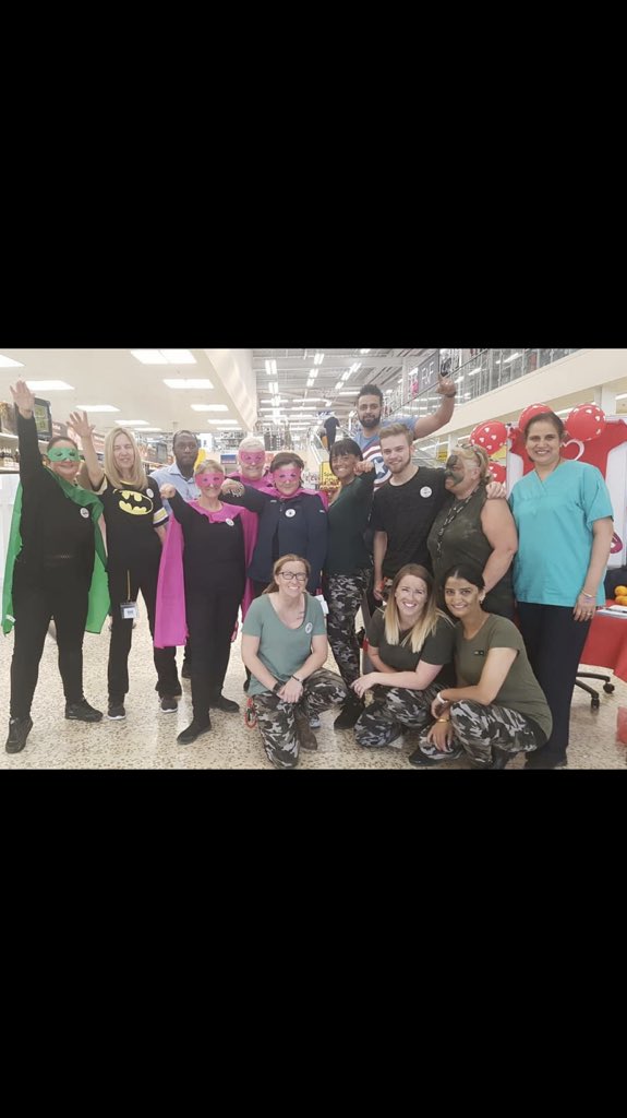 Team <a href="/TescoGallows/">Tesco Gallows Corner</a> all dressed up for Heroes Weekend. Raising money for the British Heart Foundation <a href="/TheBHF/">British Heart Foundation</a> <a href="/MarkHud41761326/">Mark Hudson</a> @Group42South