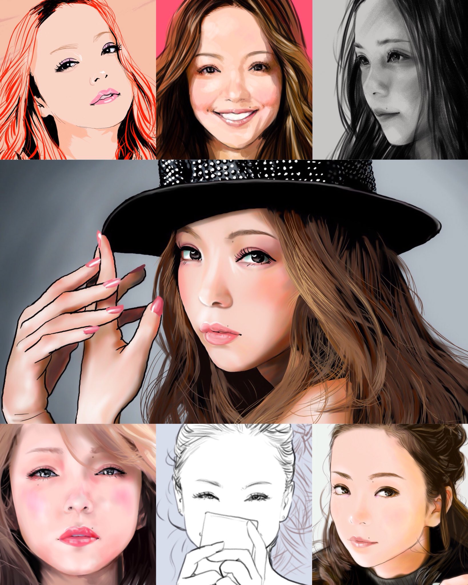 てらりん No Twitter Finally 似顔絵 イラスト イラストレーション 歌手 ダンサー 安室奈美恵 引退 最後の日 9月16日 Caricature Illustration Portrait Artwork Drawing Singer Dancer Namieamuro Retirement Finally T Co H5nic18qaa
