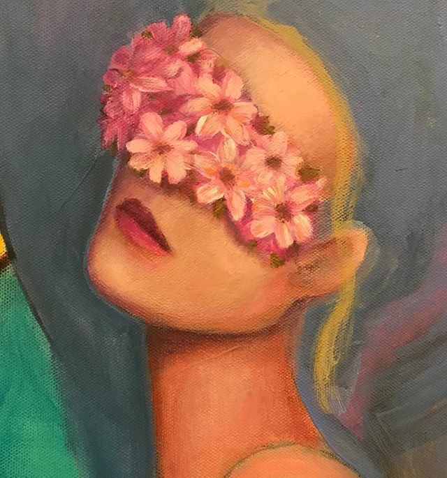 carolmstudio's tweet photo. She’s not finished and I’m leaving her behind for the winter. I’ll see her again next summer and probably have a while knew perspective on how to finish her. #unfinishedpainting #carolmstudio #flowermask #cdaart #idahoart #texasartist #houstonart #houstonartist #idahoartist… https://t.co/a8u4b9hbSd