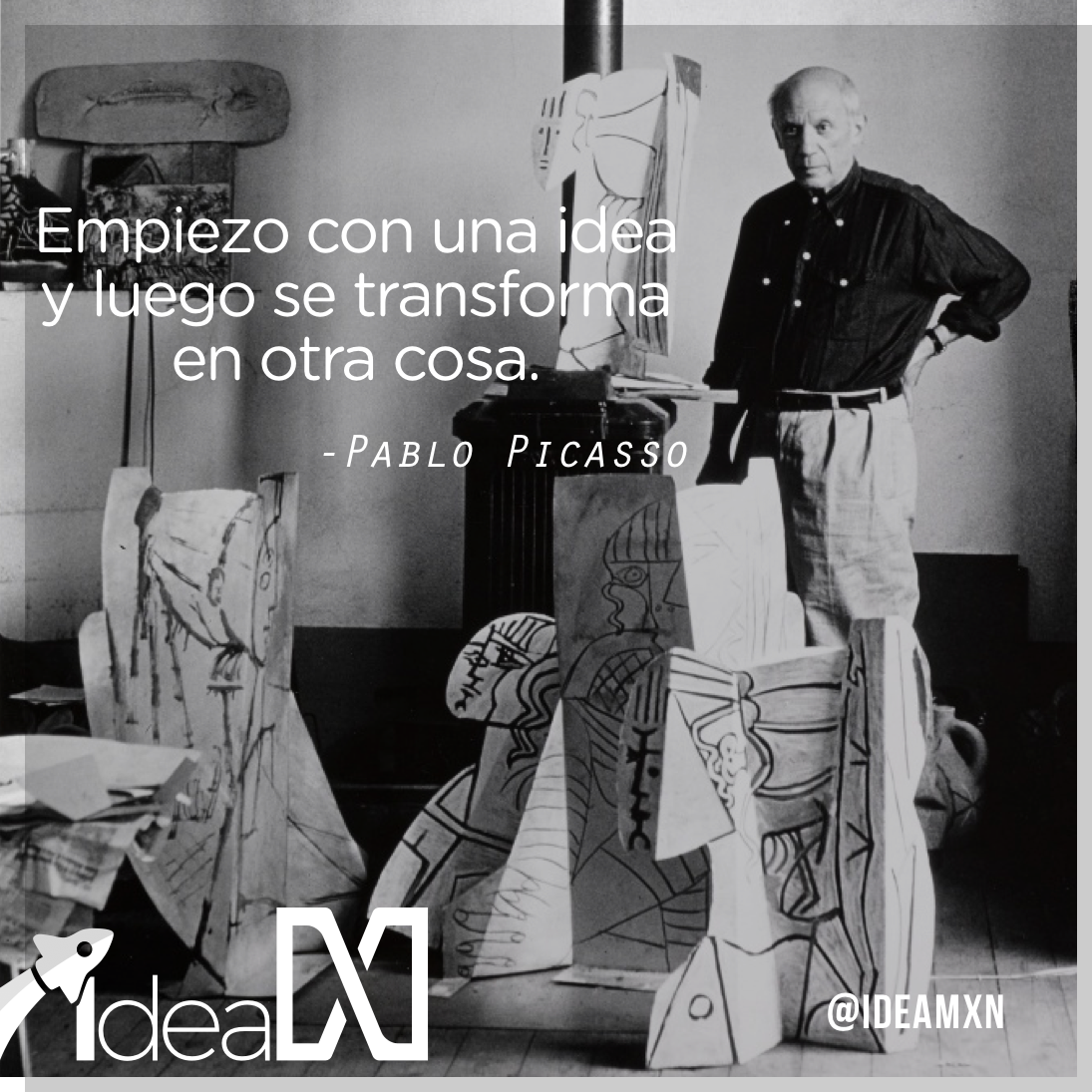 ideamxn's tweet photo. Empiezo con una idea y luego se transforma en otra cosa. -Pablo Picasso 💬🚀
.
.
.
#startupQuote #ideaMXN #startup #quote #Mexico #apps #newApp #coolTalents #entrepreneur #businessowners #business #latinos #negocios #projects  #inspirelatinos https://t.co/BDsEi4eYxU