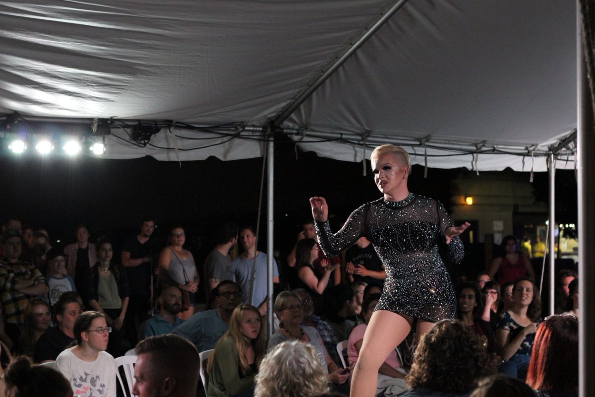 Jackson Square Fashion Stage had a fierce finish last night from <a href="/YourTroyBoy/">TroyBoyEntertainment</a> Drag Show 👠 Find today's #Supercrawl Fashion lineup: supercrawl.ca/schedule #HamOnt