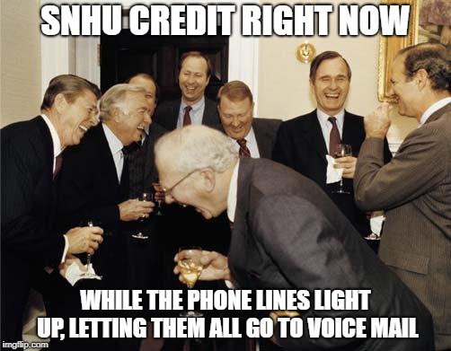 goblinWarEngine's tweet image. My phone tag experience with SNHU Credit department. All I want to do is arrange a payment plan @SNHU
