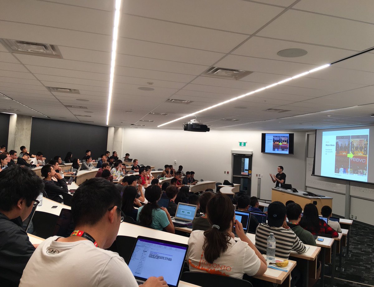 VeevaCareers's tweet photo. A packed room for @veevasystems tech talk,
@keivanloo discusses building smart apps using #DeepLearning and #MachineLearning @HackTheNorth #HacktheNorth https://t.co/aWhL6aymZc