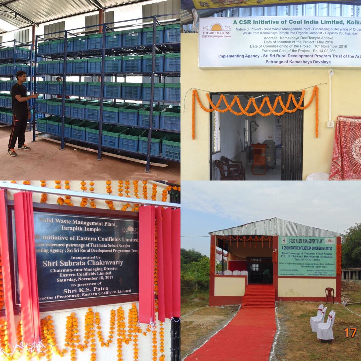 Gurudev's tweet photo. Since 2015 the @ArtofLiving has installed waste management plants in 3 municipal corporations and 9 places of worship, including Kashi Vishwanath, Swamimalai &amp; Ajmer Sharif Dargah. Today, a plant has been installed in Chanakyapuri, Delhi to process 1 Ton of waste a day. #SHS2018 https://t.co/VwBFJ4uuAK