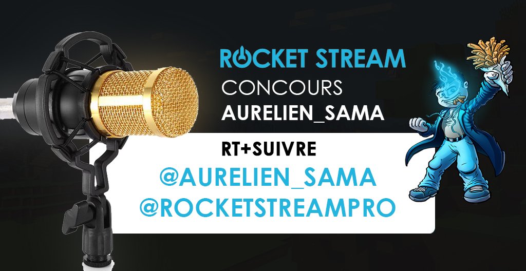 Aurelien_Sama's tweet image. Petit concours avec @rocketstreampro pour gagner un micro + pied pour ceux qui voudrais débuter sur YouTube :)
Suffit de retweet + follow @rocketstreampro résultats dans 1 semaine ;)