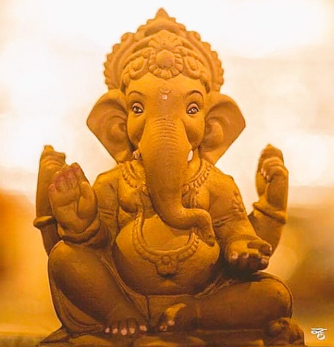 Shri Ganesha incarnated as Mahodara Avatar to kill Moha, the demon of attachment.He has a big belly & His mount is a mouse.