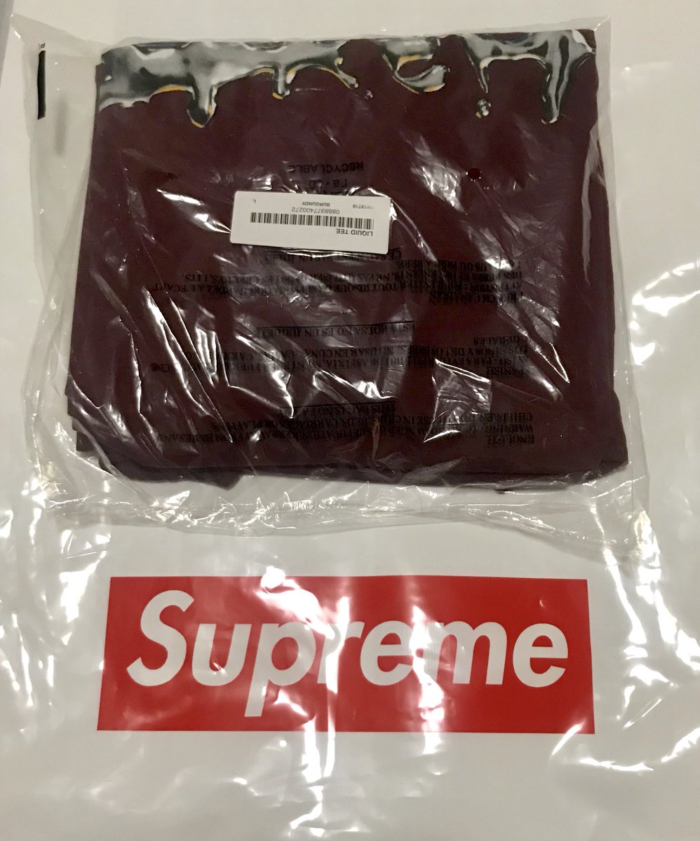 supreme liquid tee burgundy