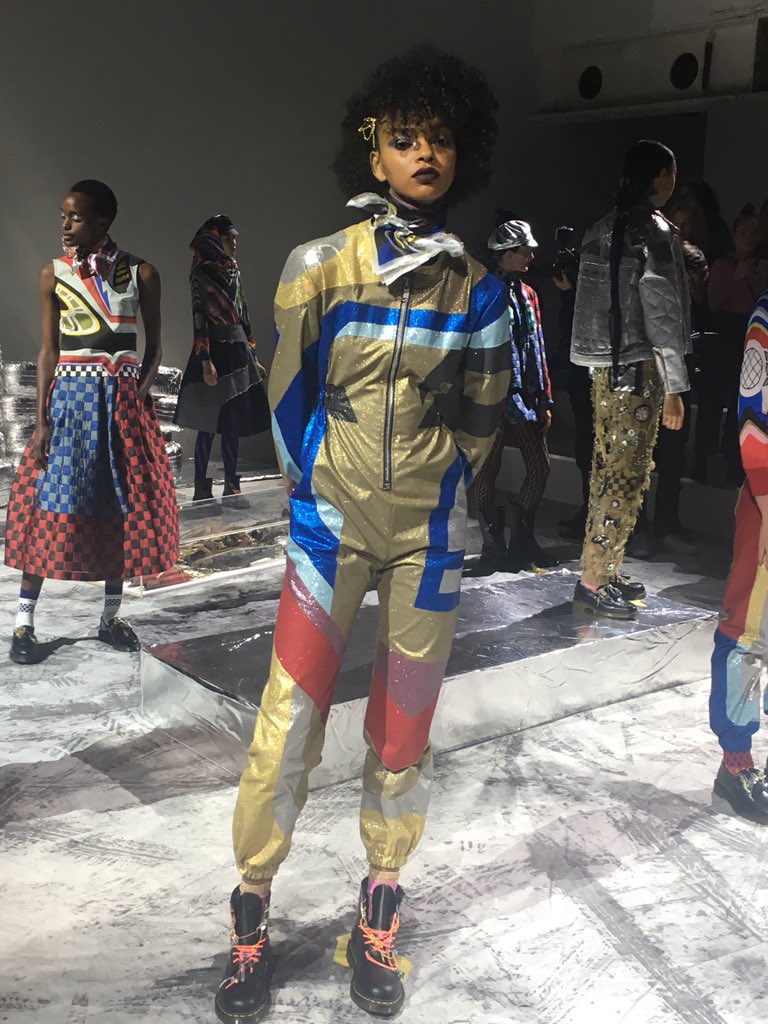 Biker girl chic from #alumna <a href="/SadieWilliamsUK/">Sadie Williams</a> #SS19 #LFW