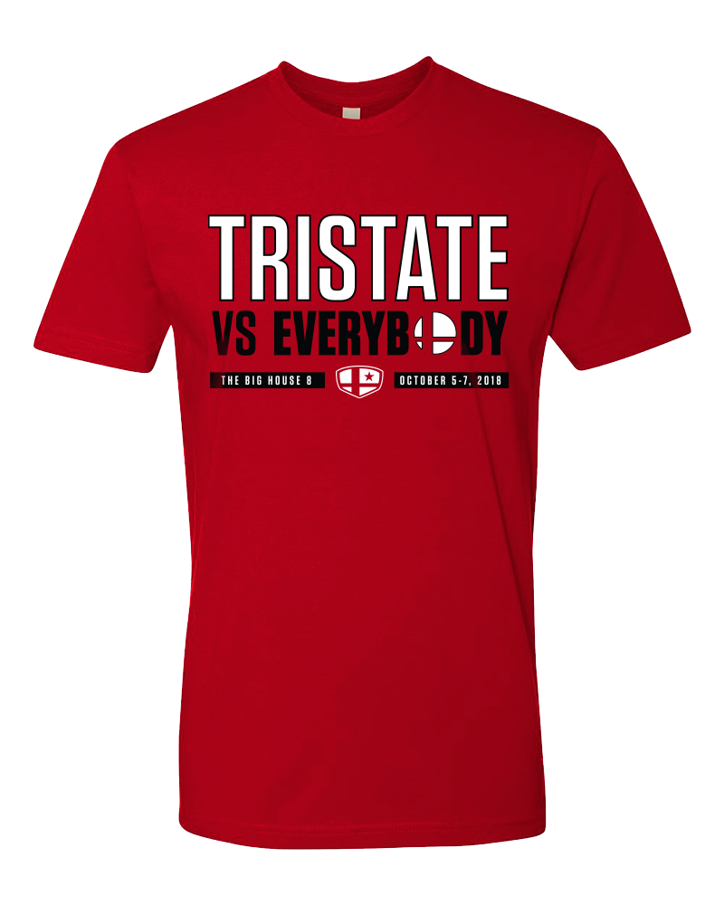 TheBigHouseSSB's tweet photo. #TBH8 Melee Regional Crews are back!
RT if you support #TeamTristate captained by @SSB_Swedish
Get this shirt and vote for your favorite crews at: https://t.co/efbSuPN2jN https://t.co/vQTp8fYtsE