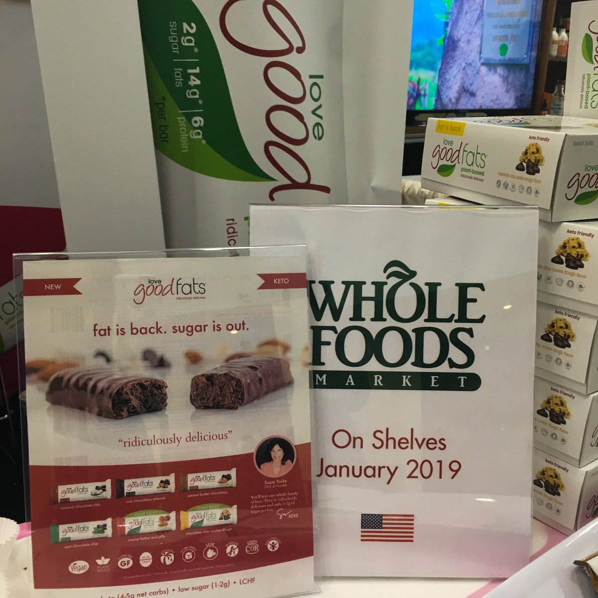 lovegoodfats's tweet photo. Come say hi to us at #chfaeast. MTCC - booth #950-951. 🖐️ People from all walks of life love devouring our bars - because they're delicious, filling, clean and wholesome. Try from 6 different flavours! #goodfatstribe #LCHF #keto #fatisback #sugarisout #crushyourcravings https://t.co/3RYX4NIv2a