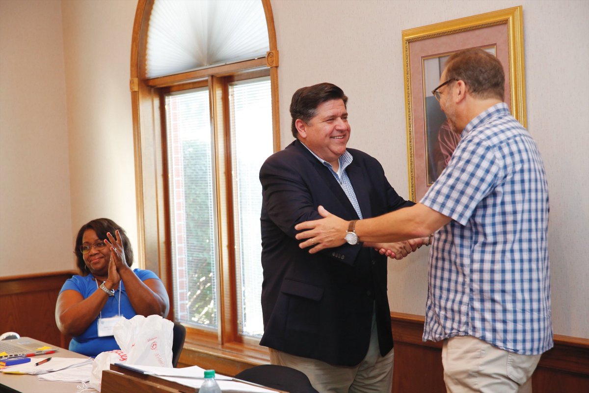 JBPritzker's tweet photo. We can’t take this election for granted. That’s why I was so glad to speak at the @IEANEA board meeting and IFPE Local 4408 this morning. Juliana and I are ready to stand with state workers and public employees! https://t.co/Qrsx0GzeTT