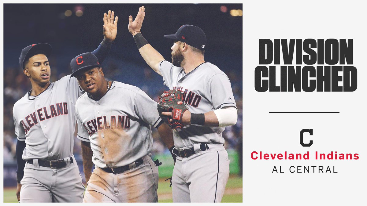 SportsCenter's tweet image. The @Indians become the 1st MLB team to clinch a division this season 👏