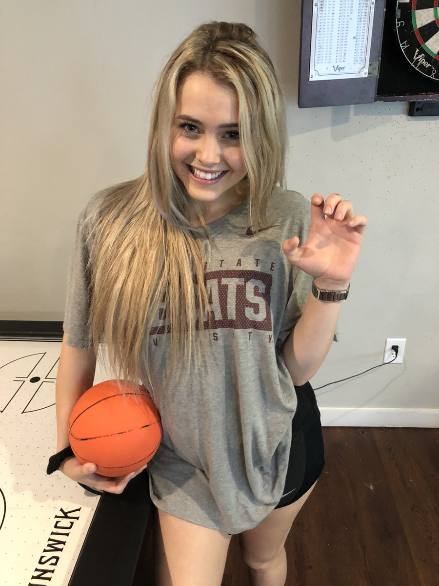 Connor_T96's tweet photo. Kenzi Zaha is a huge bobcat football fan who thinks coach Withers is going to lead us through a winning season. During our interview she predicted we are going to smash southern Alabama this week and UTSA next week.
(pretend it’s a football)              #TXST #FDOM18 https://t.co/S9t4oYXxZb
