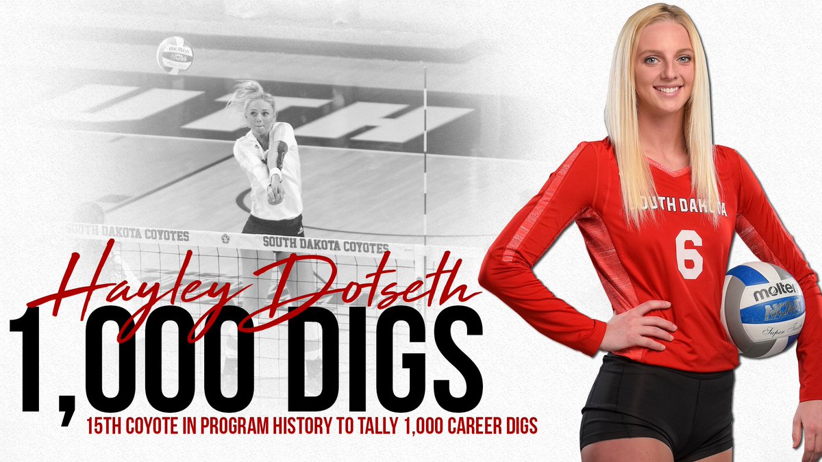With 18 digs in a five-set match against Montana. <a href="/SDCoyotesVB/">South Dakota Volleyball</a> senior Hayley Dotseth joins the 1,000 career dig club.