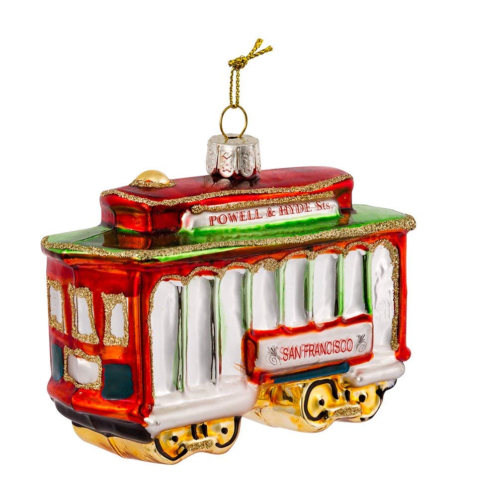 Kurt Adler Glass San Francisco Cable Car Ornament, Price:$9.92 amzn.to/2paUYDX