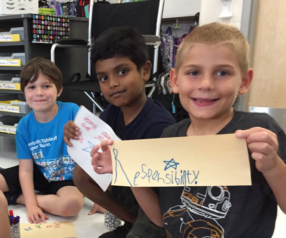 Our first PBL!! A poster to teach Kindergators at Goshen Post how to be good citizens😊